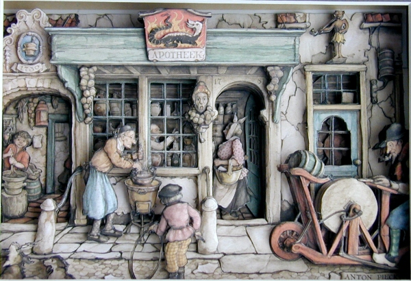 The shadowboxes drawn by Anton Pieck